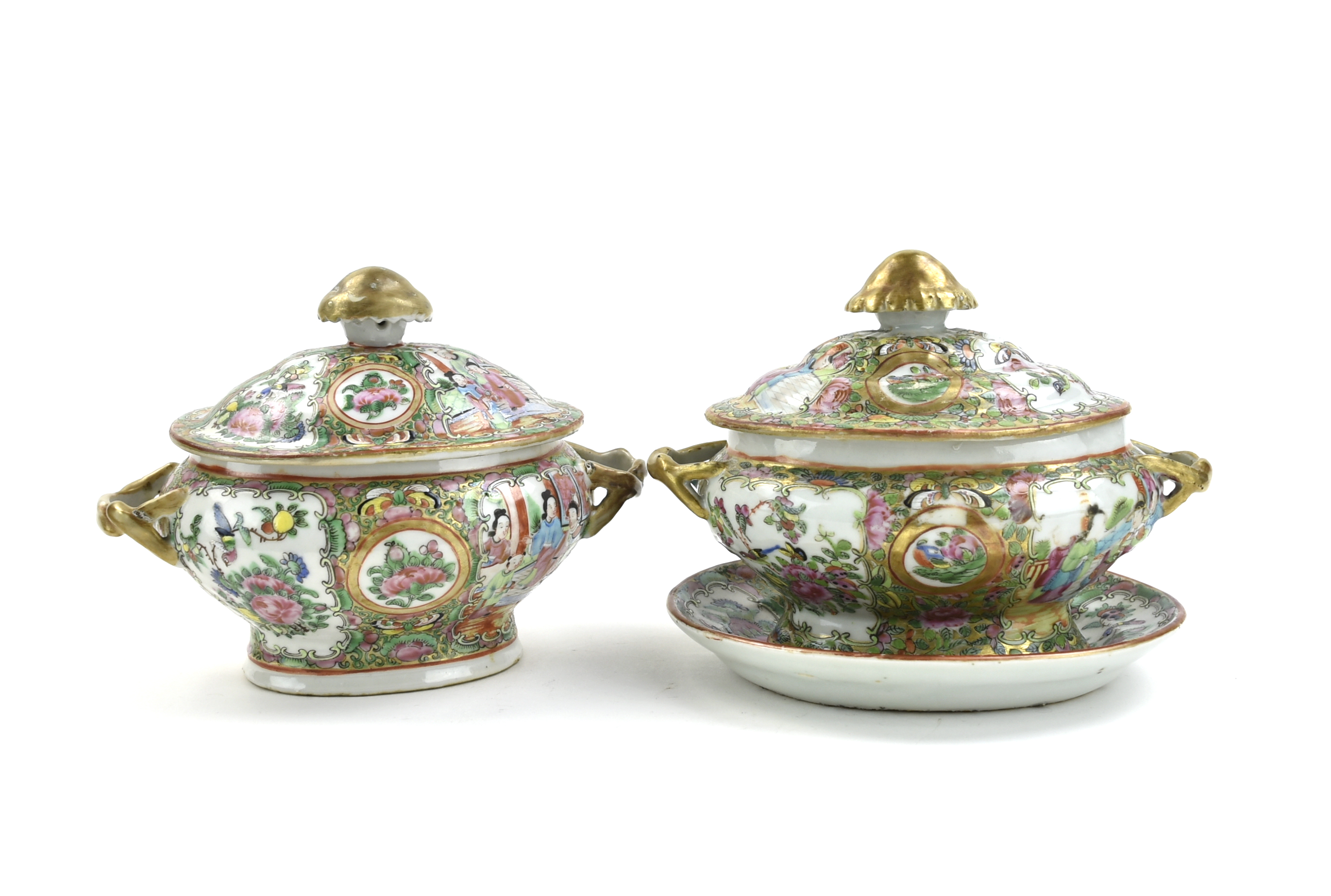 PAIR OF CHINESE CANTON GLAZED TUREENS  339225
