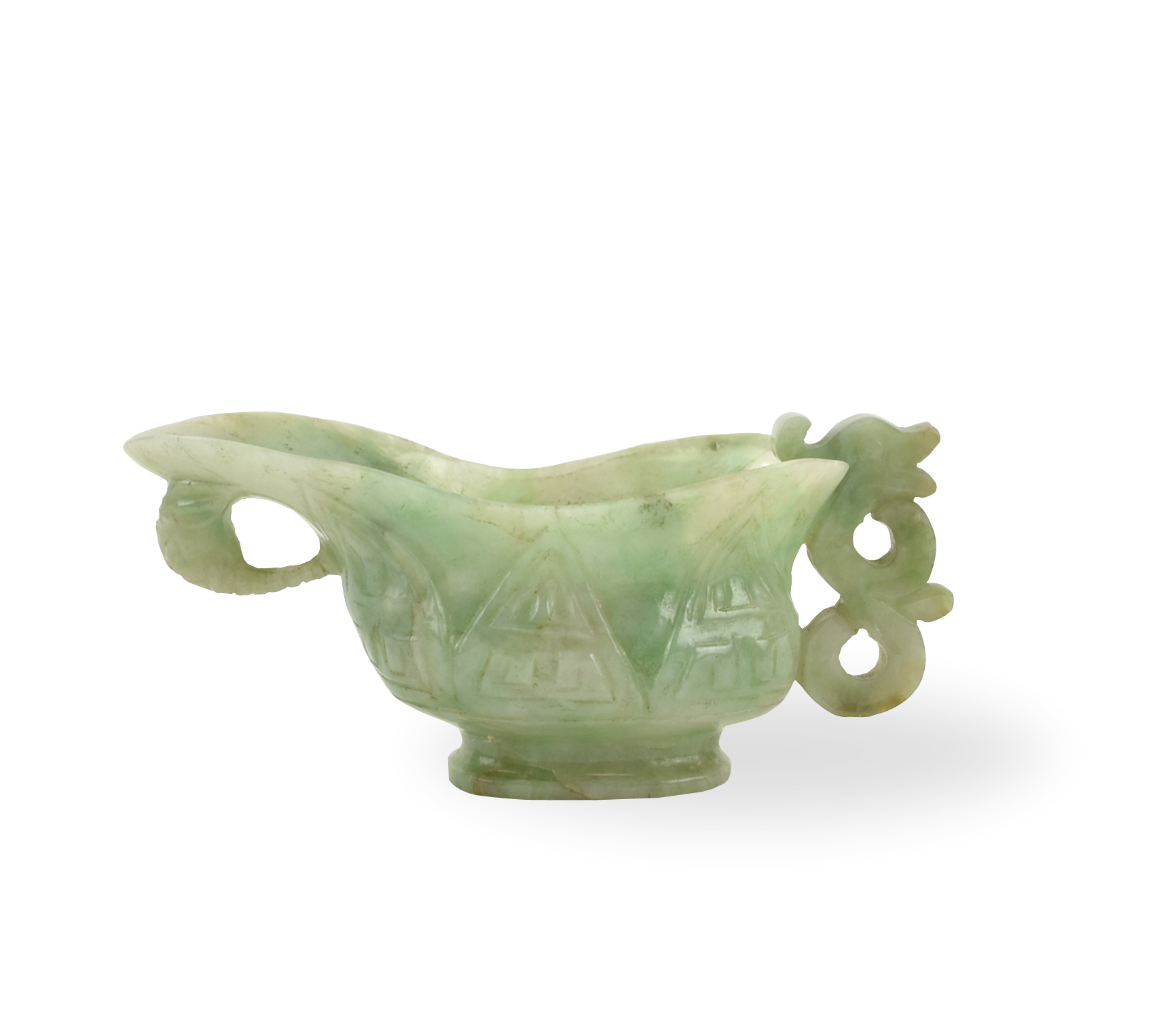 CHINESE GREEN JADEITE CUP, QING