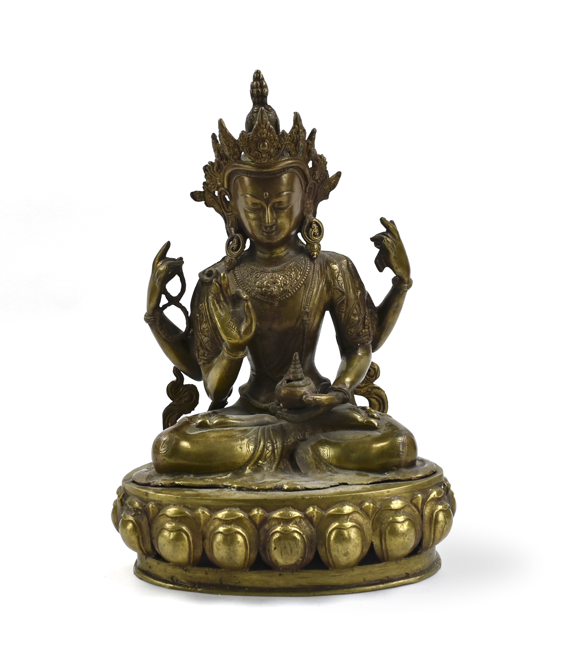 CHINESE GILT BRONZE BUDDHA STATUE