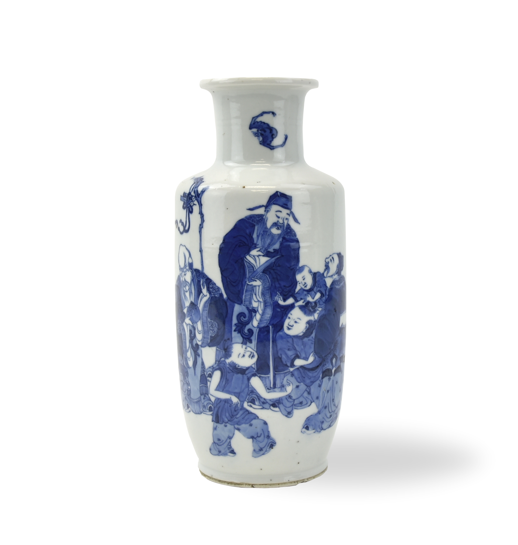 CHINESE BLUE & WHITE VASE W/ THREE