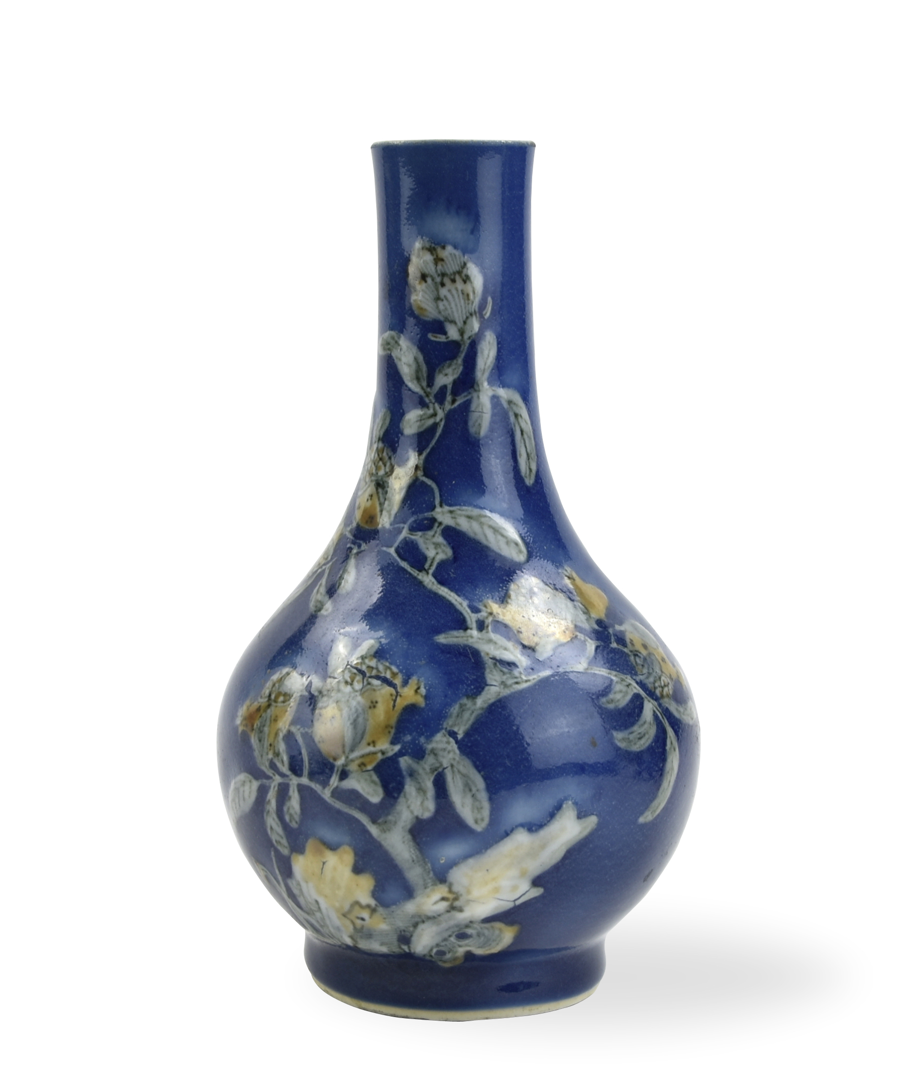 CHINESE BLUE COPPER RED VASE, 19TH