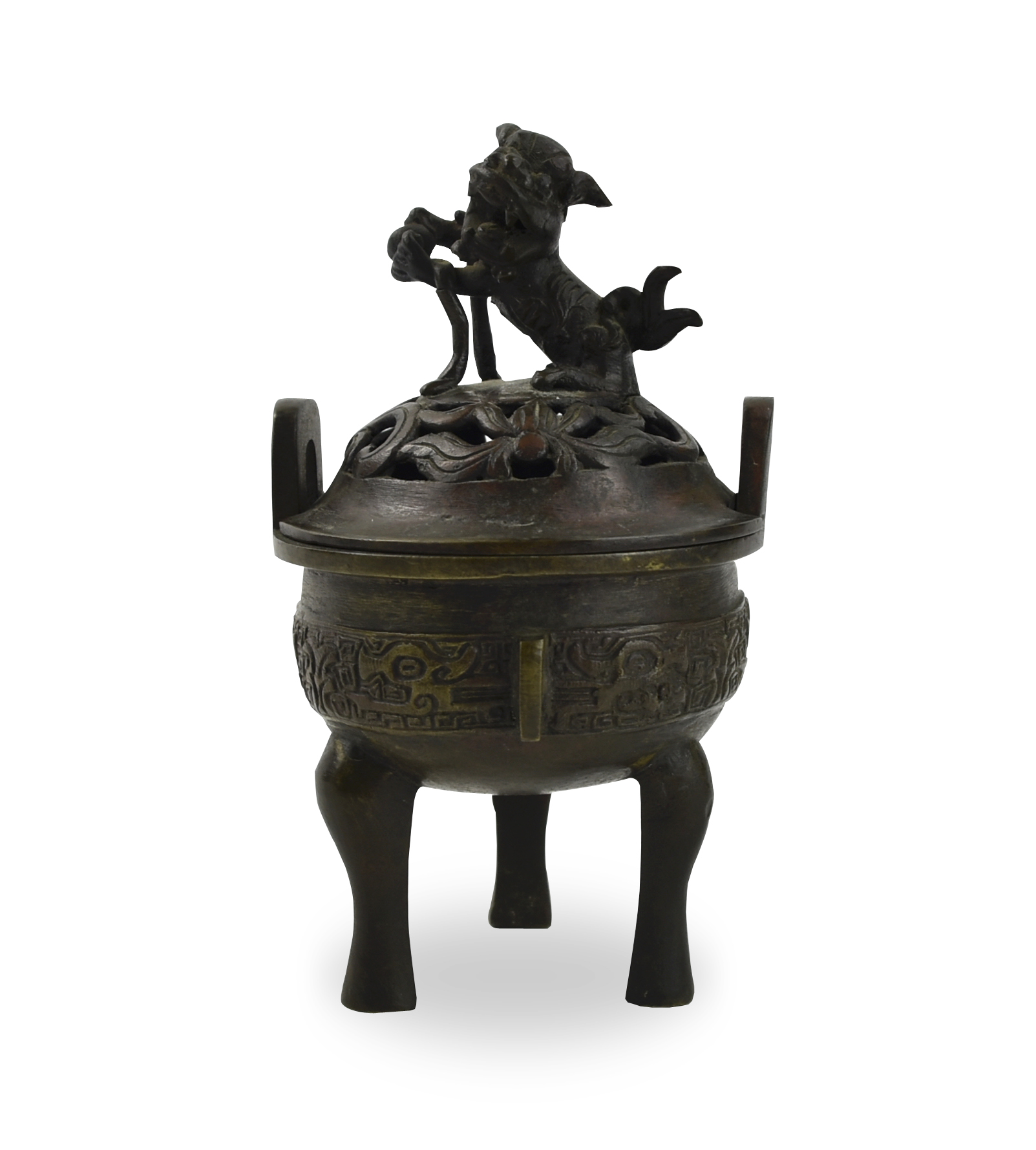 CHINESE BRONZE CENSER AND COVER 3392b8