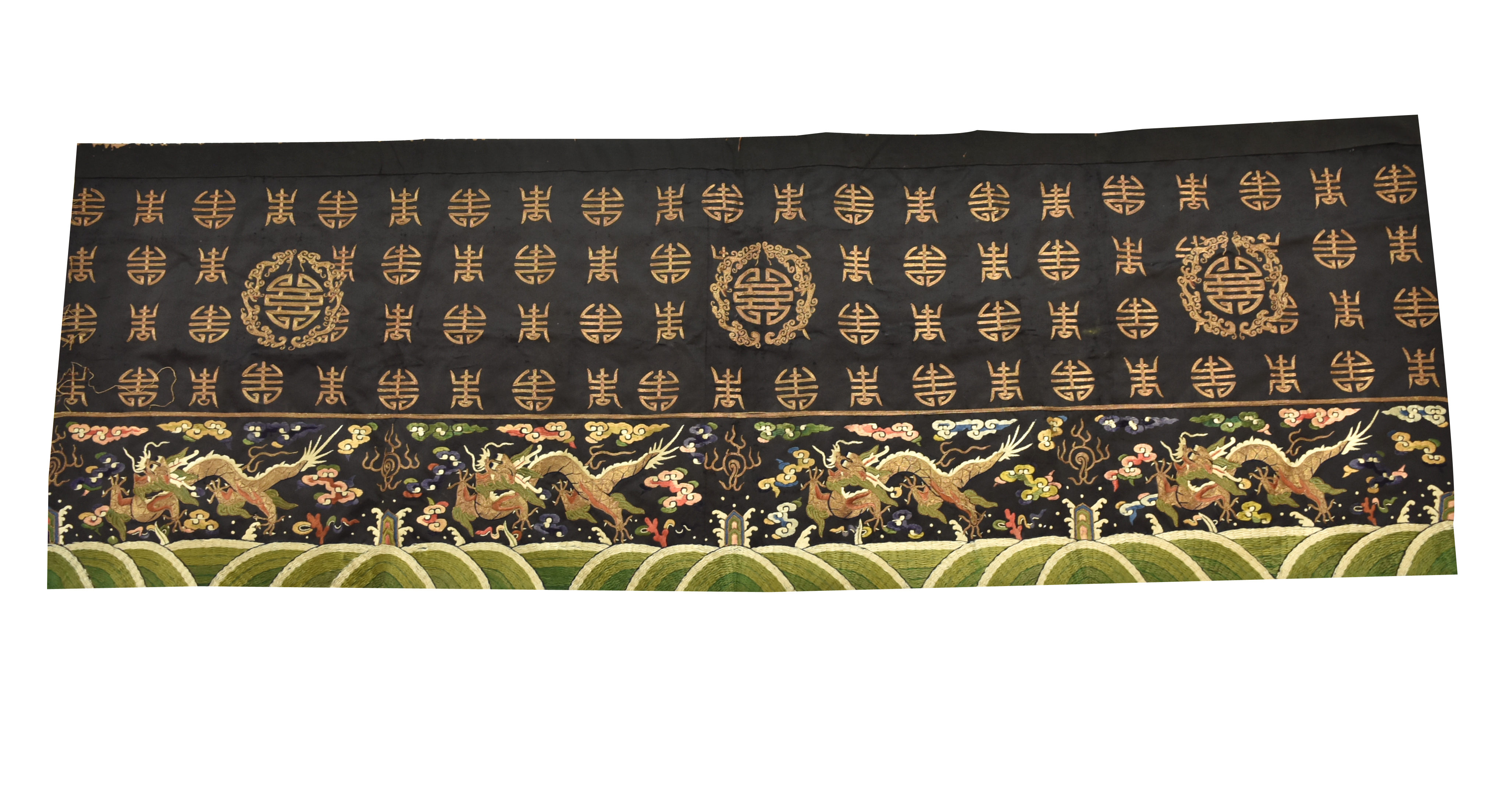 CHINESE EMBROIDERY OF DRAGONS &