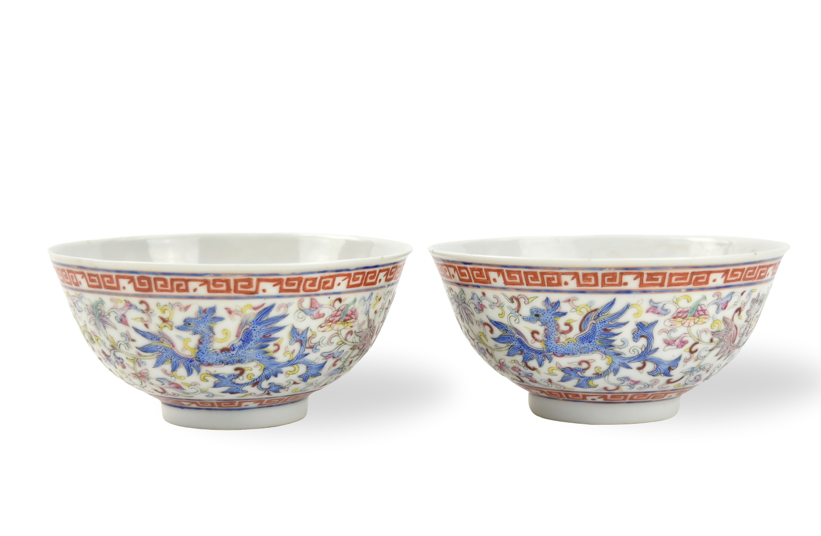 PAIR OF CHINESE PHOENIX BOWLS  3392da