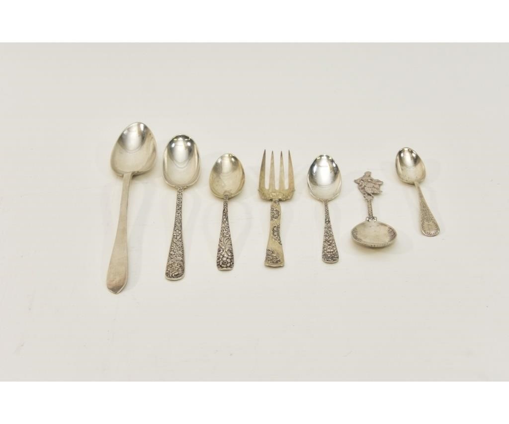 Six sterling silver spoons of various