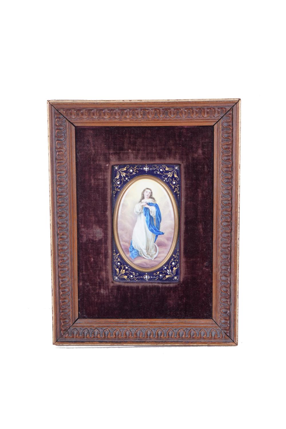 MINIATURE PLAQUE OF MADONNApainted 336c1f