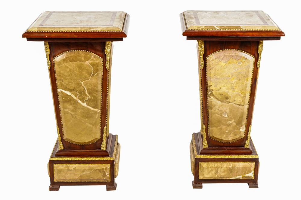 PAIR OF MAHOGANY MARBLE GILT 336c5d