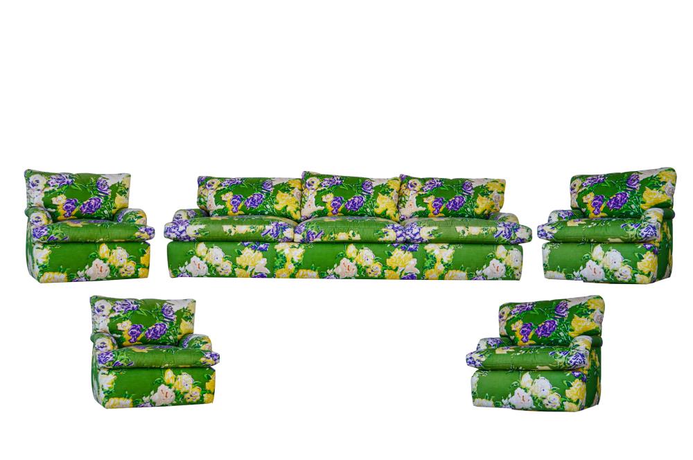 GREEN FLORAL UPHOLSTERED SOFA  336c89