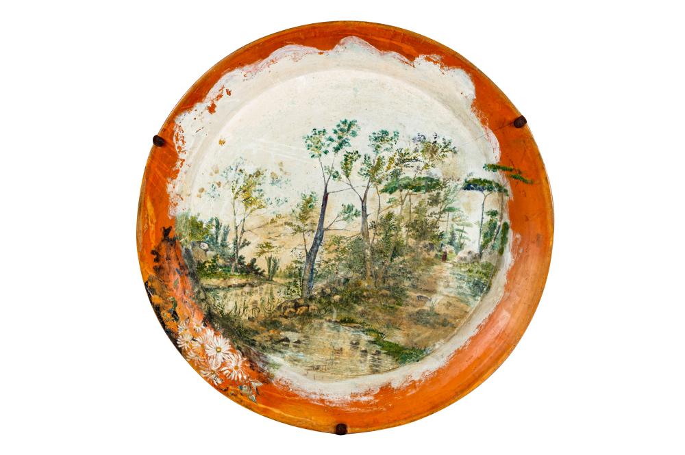 PAINTED CERAMIC LANDSCAPE CHARGERearly 336d28