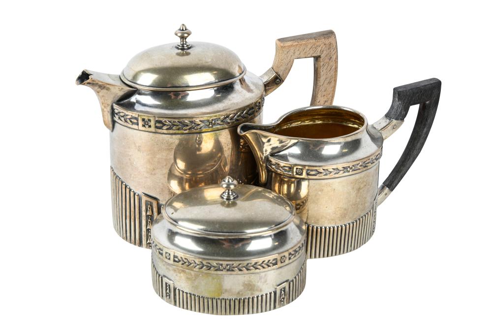 GERMAN .800 STERLING TEA SERVICEmarked