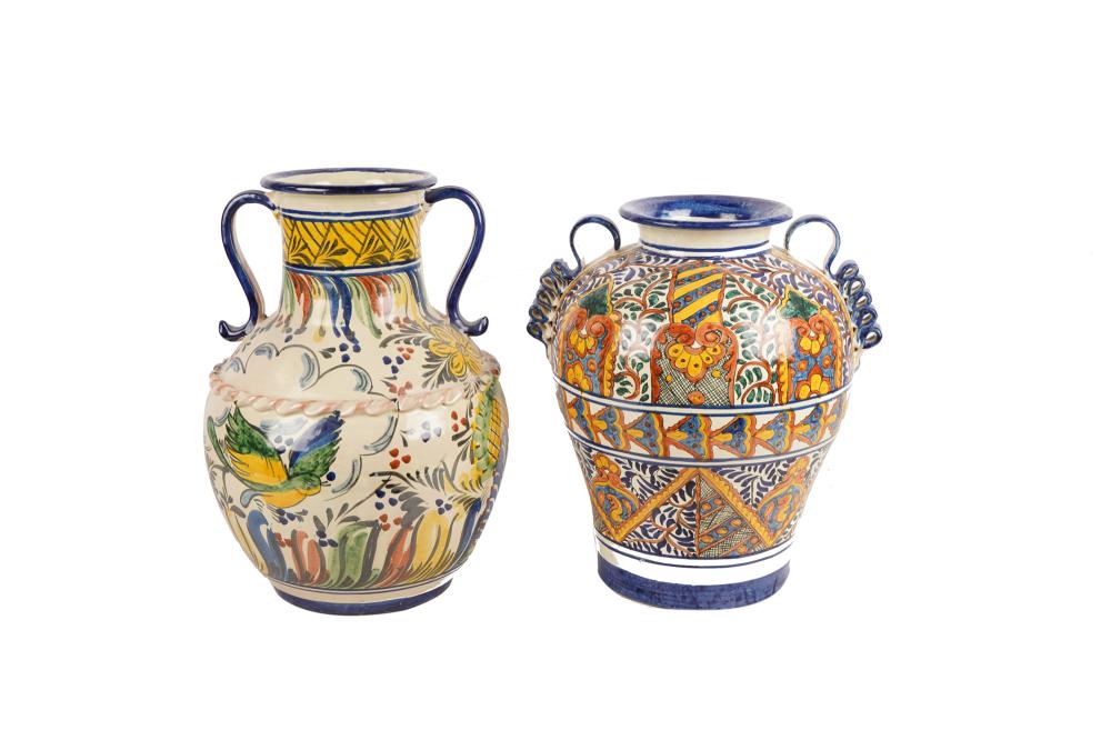 TWO TALAVERA STYLE MEXICAN POTTERY
