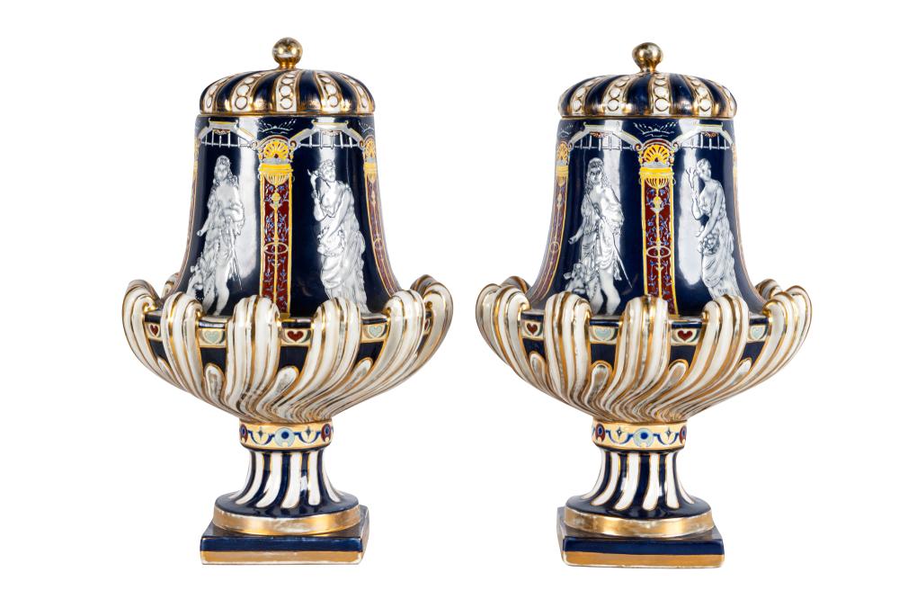PAIR OF NEOCLASSICAL STYLE PORCELAIN