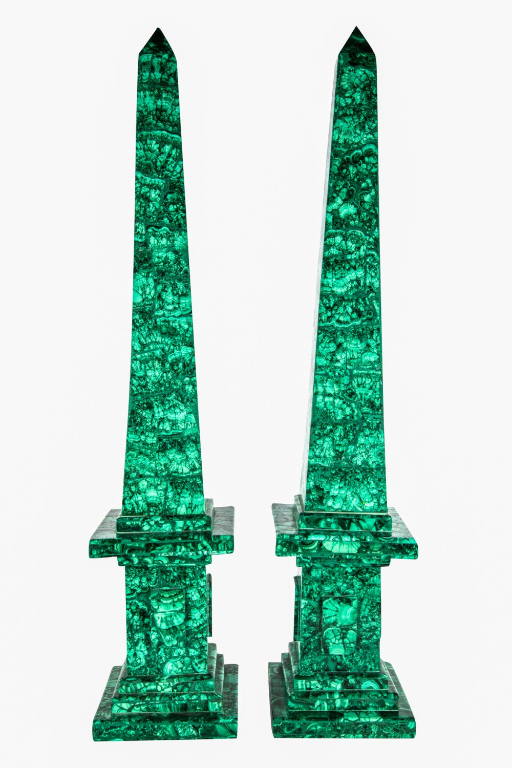 PAIR OF RUSSIAN STYLE MALACHITE 336d97