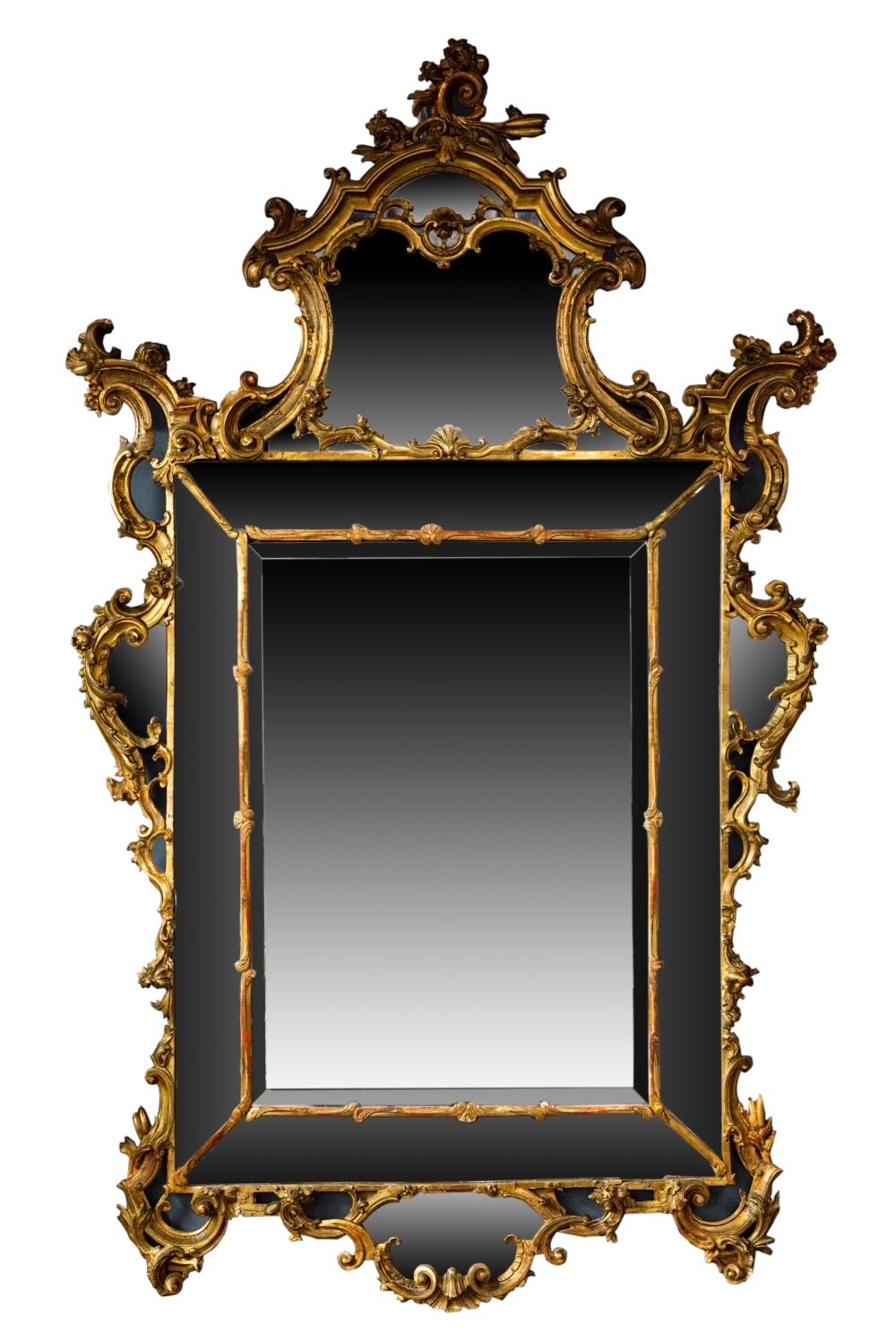 FRENCH GILT CARVED CARTOUCHE MIRRORCondition: