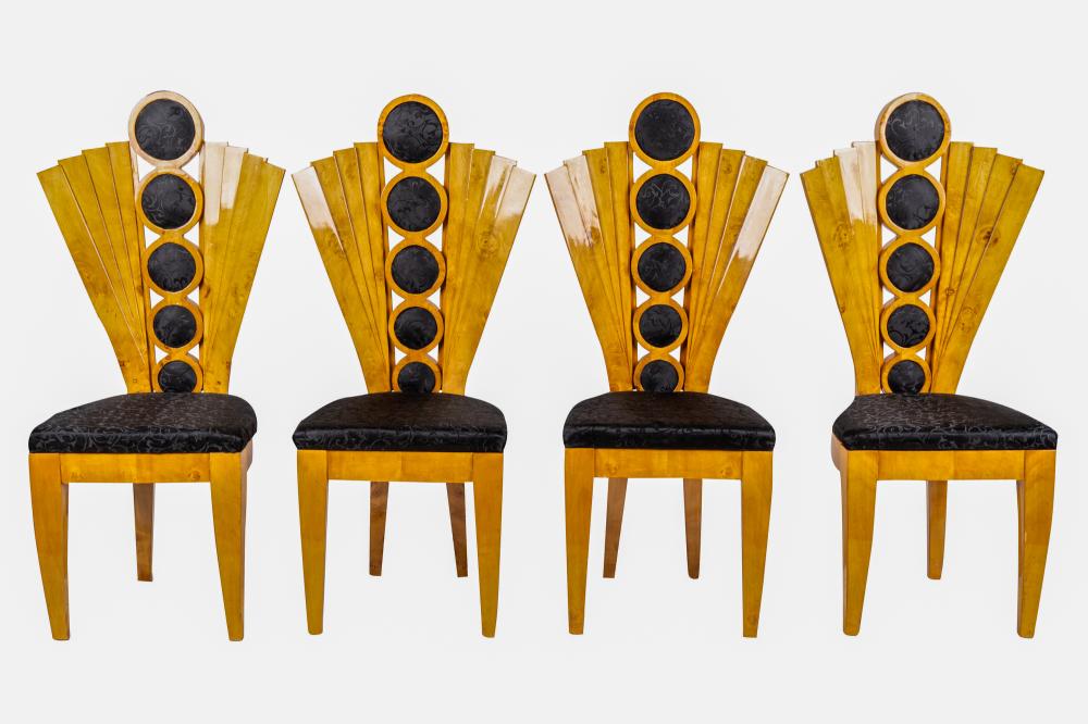 SET OF EIGHT ART DECO STYLE DINING CHAIRSthe