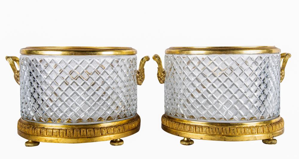 PAIR OF FRENCH STYLE MOLDED GLASS