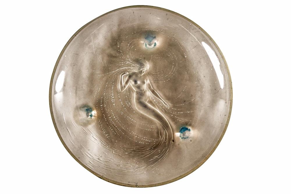 R LALIQUE OPALESCENT GLASS CHARGER Trepied 336dde