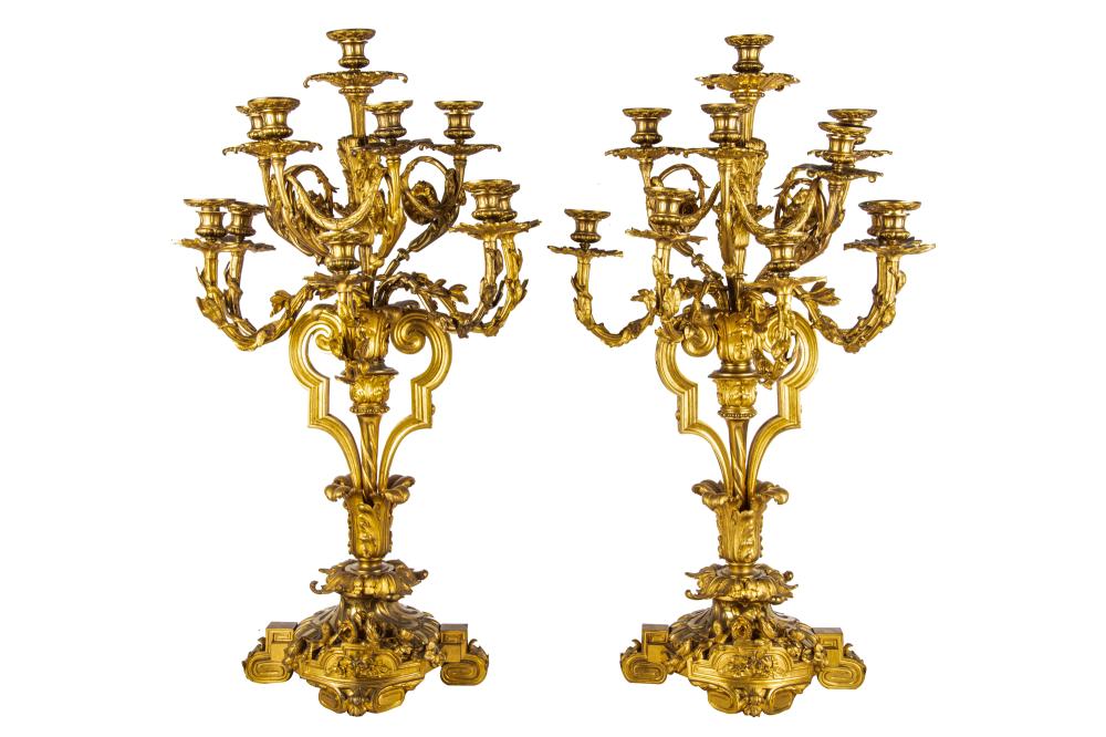 PAIR OF FRENCH STYLE GILT BRONZE