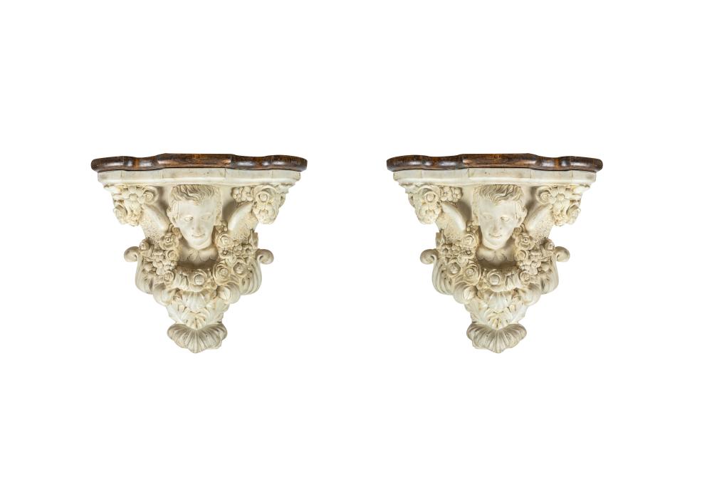PAIR OF ITALIAN BAROQUE STYLE CARVED
