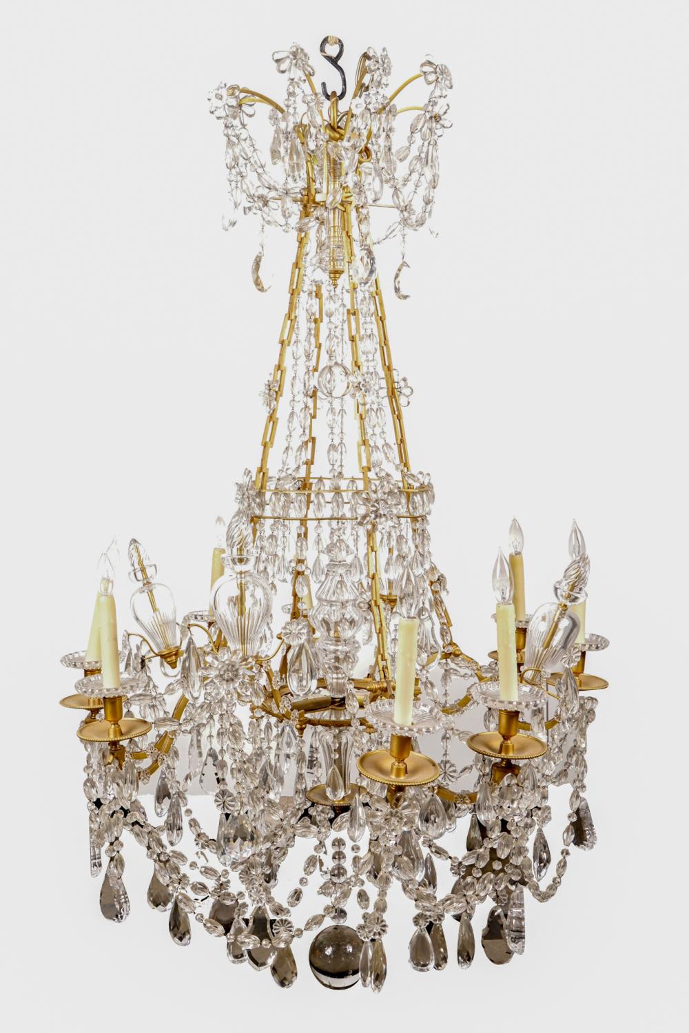 FRENCH TWELVE-LIGHT CRYSTAL CHANDELIER32