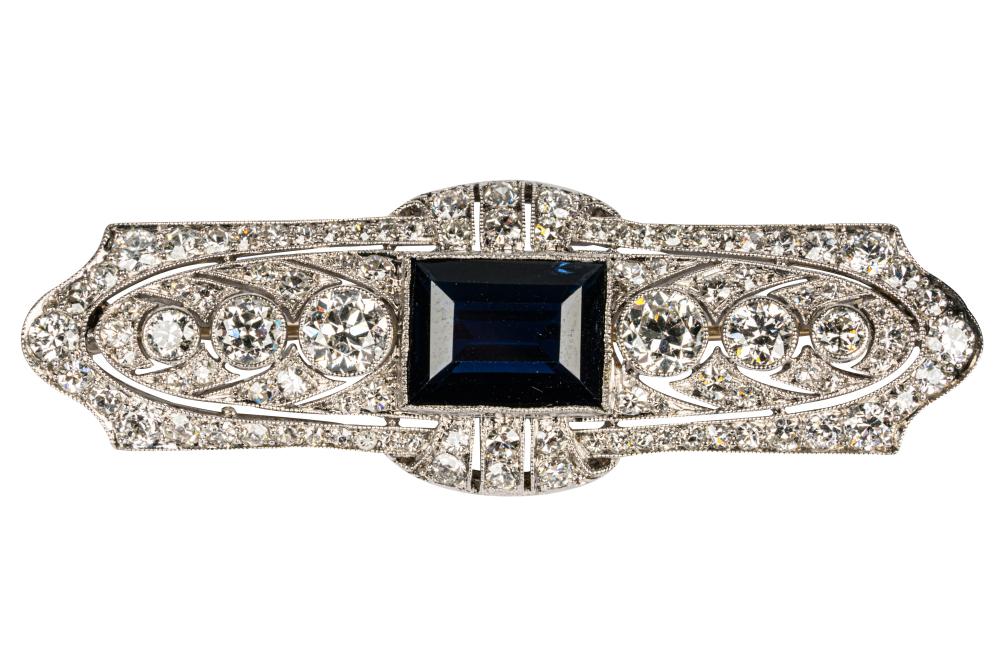 ART DECO PLATINUM DIAMOND SAPPHIRE 336e50