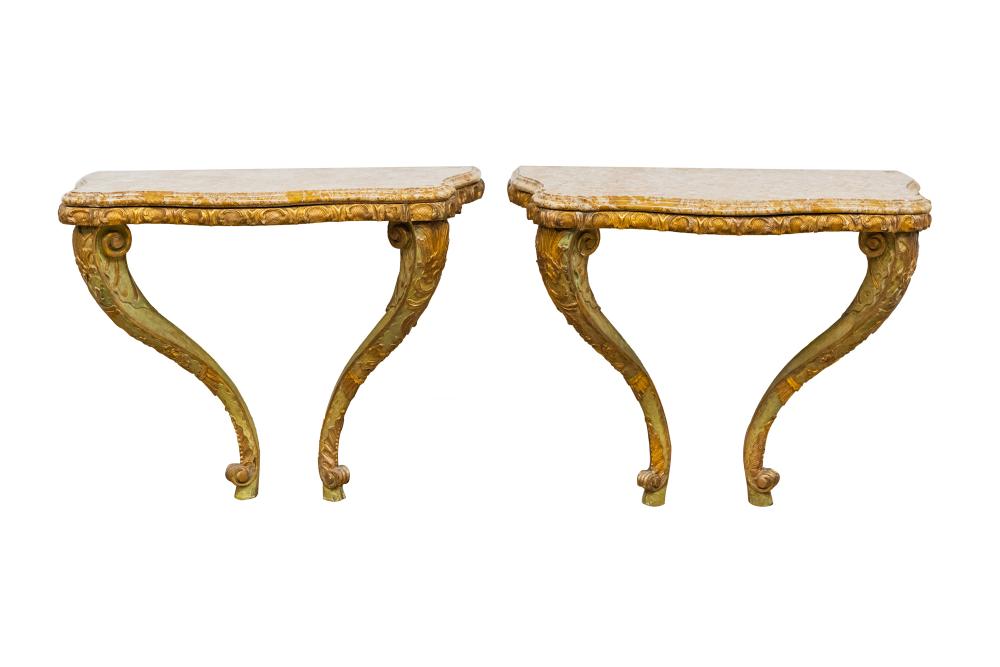 PAIR OF ITALIAN ROCOCO STYLE CARVED,