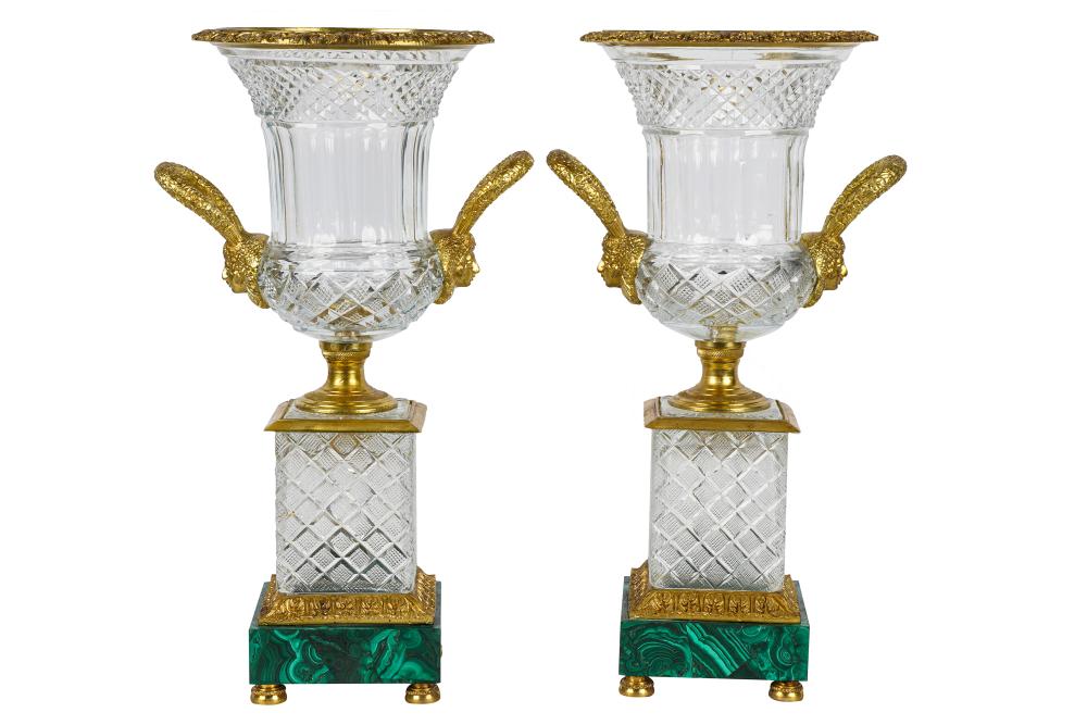 PAIR OF BACCARAT STYLE CUT CRYSTAL 336efa