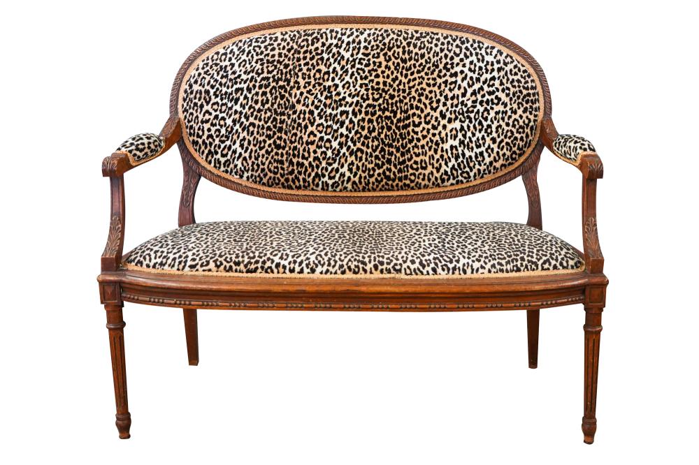 FRENCH LEOPARD PRINT UPHOLSTERED