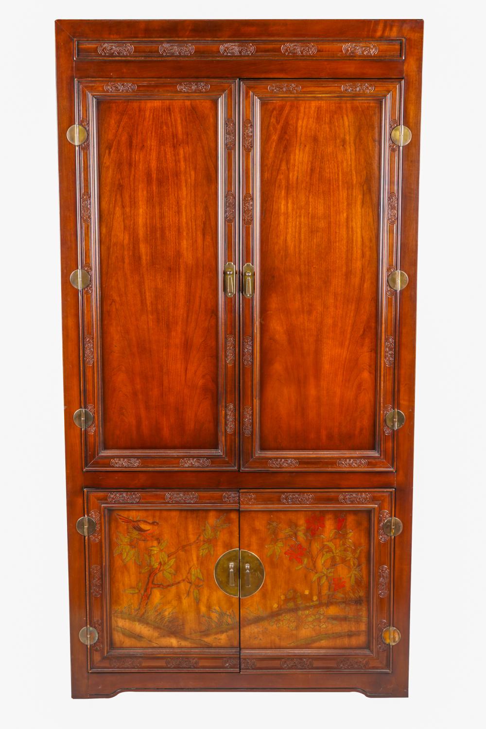 CHINESE HARDWOOD CABINETwith painted 336f4a