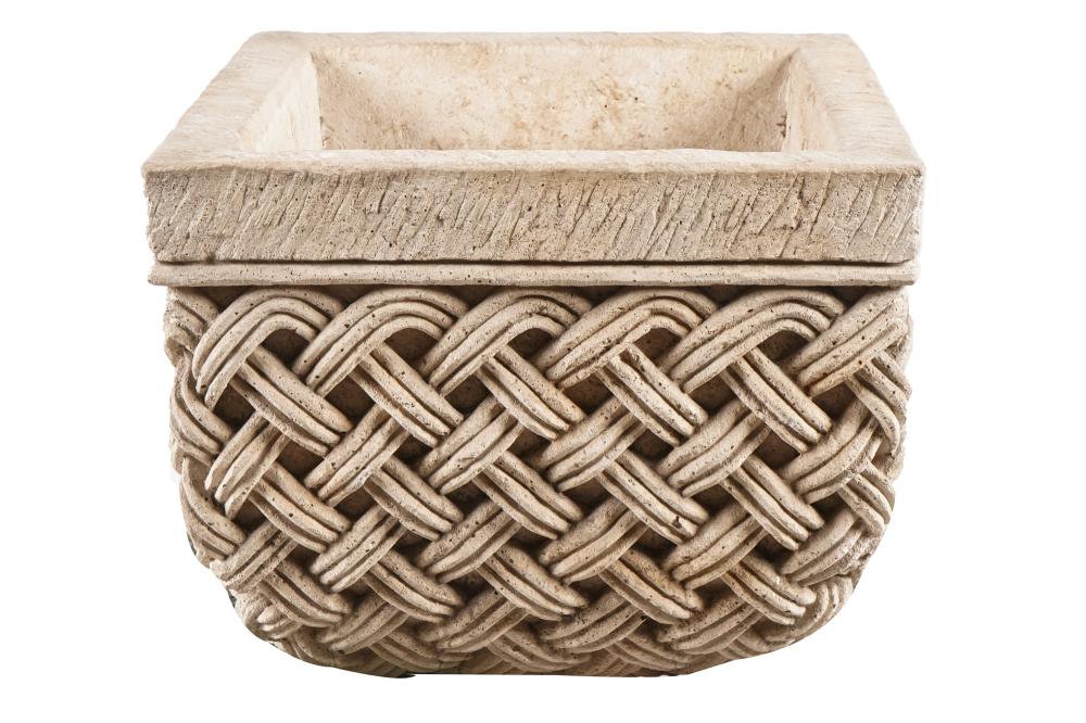 CAST STONE BASKET WEAVE PLANTERCondition  336f50