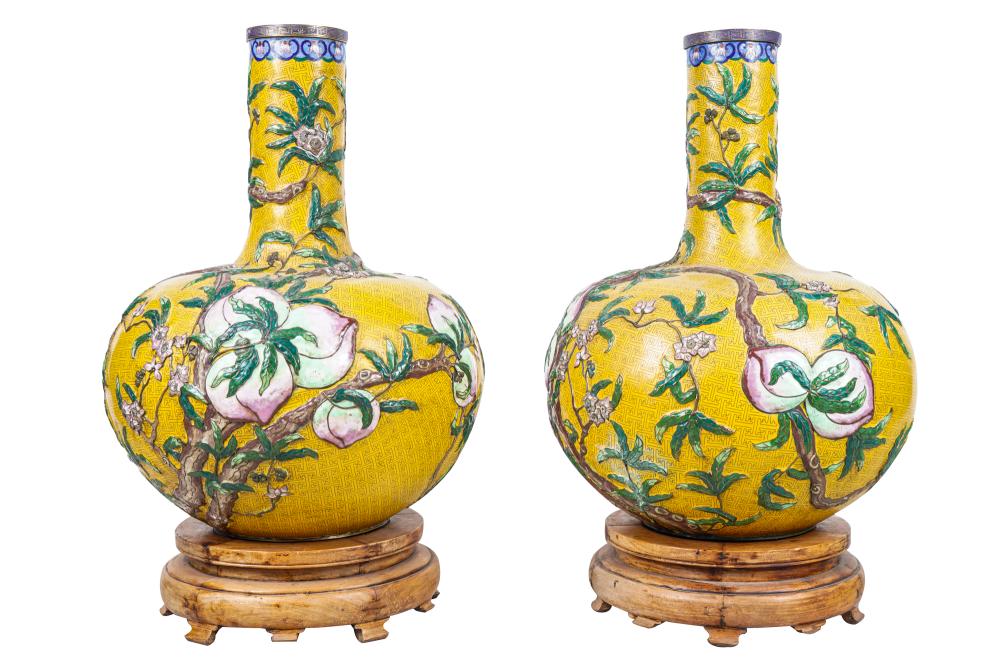 PAIR OF CHINESE CLOISONNE VASESeach