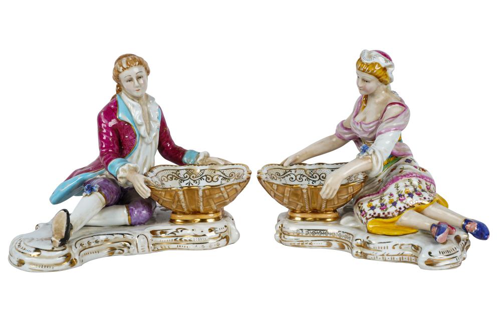 PAIR OF SEVRES STYLE PORCELAIN SWEET