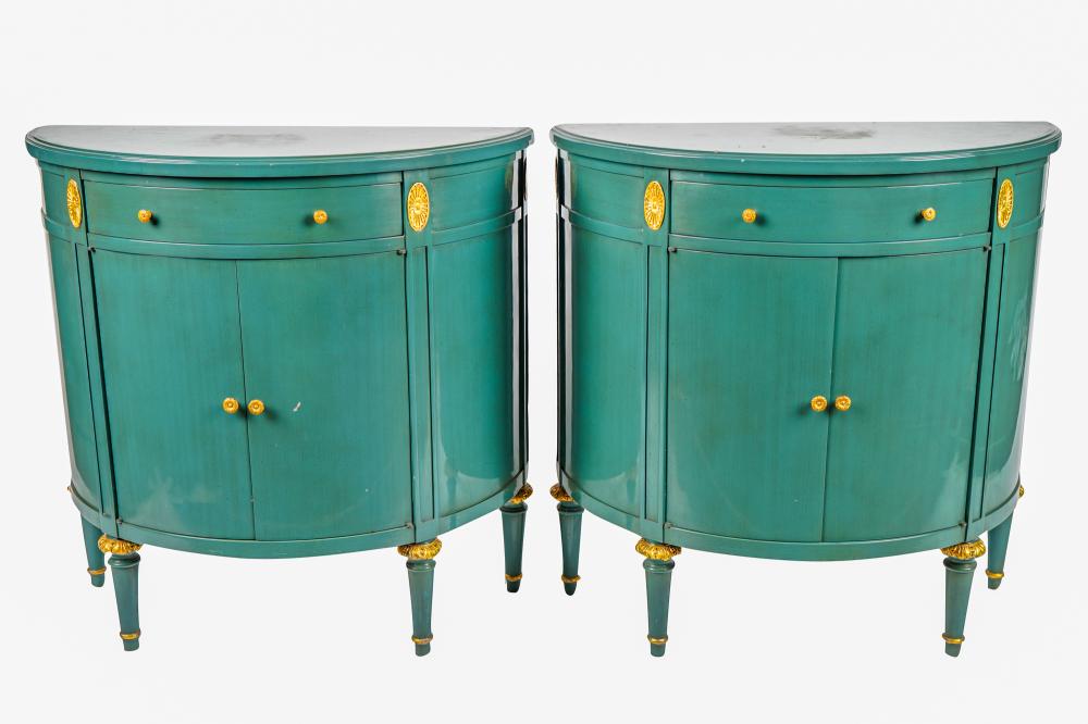 PAIR OF BLUE PAINTED PARCEL GILT 336ffc