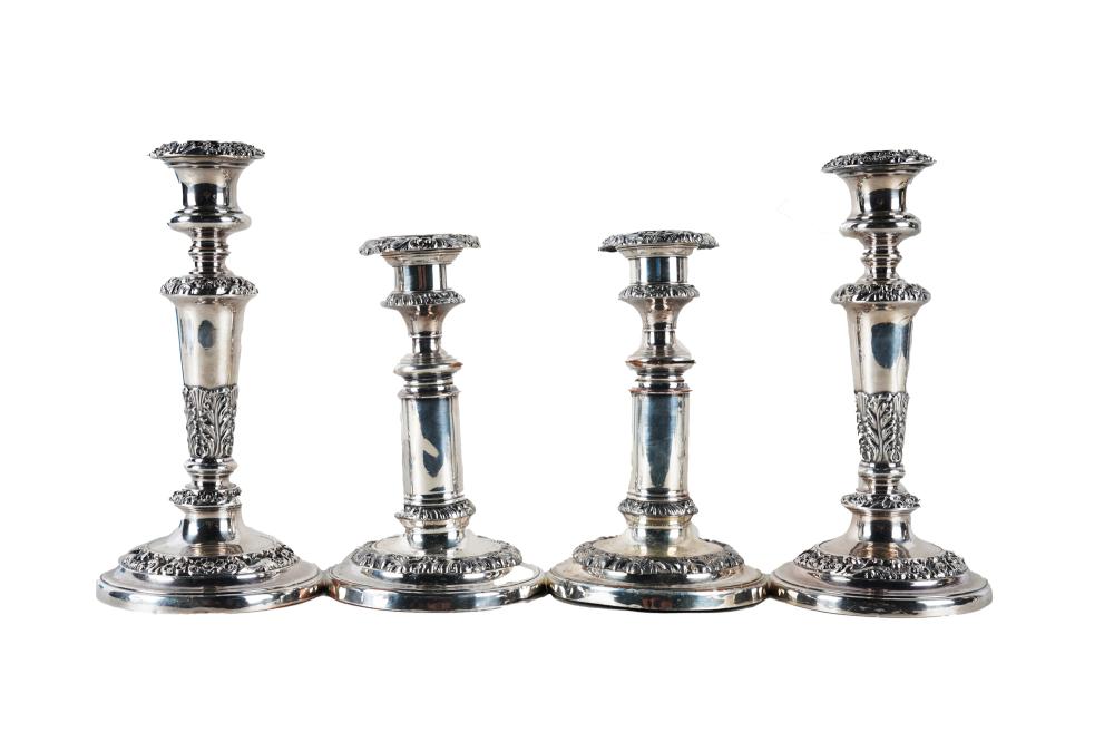 TWO PAIRS OF SILVER PLATE CANDLESTICKSincluding 337011