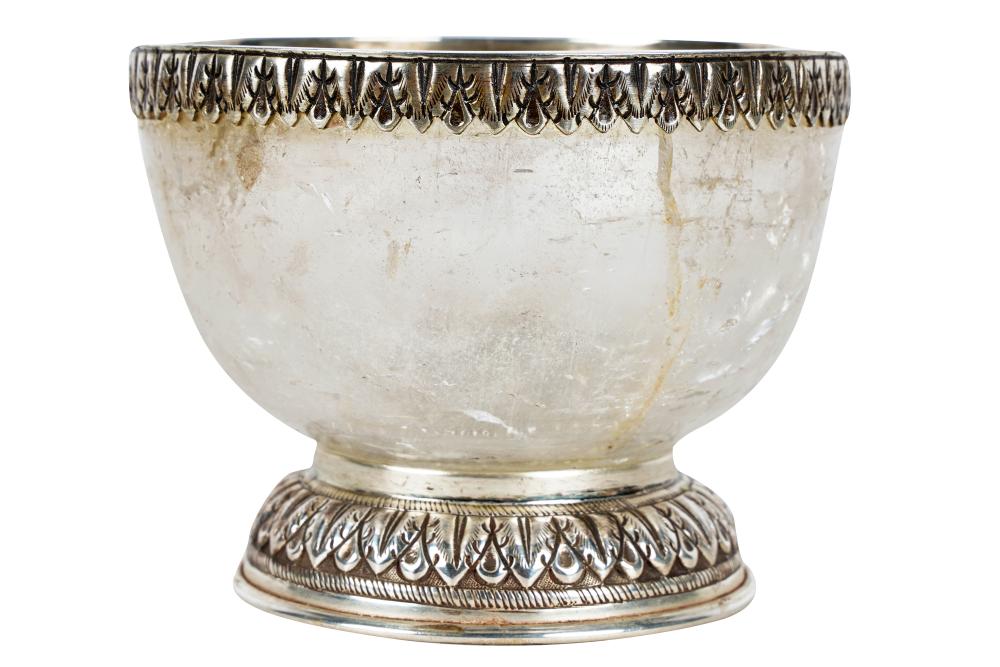 ROCK CRYSTAL BOWL WITH STERLING SILVER