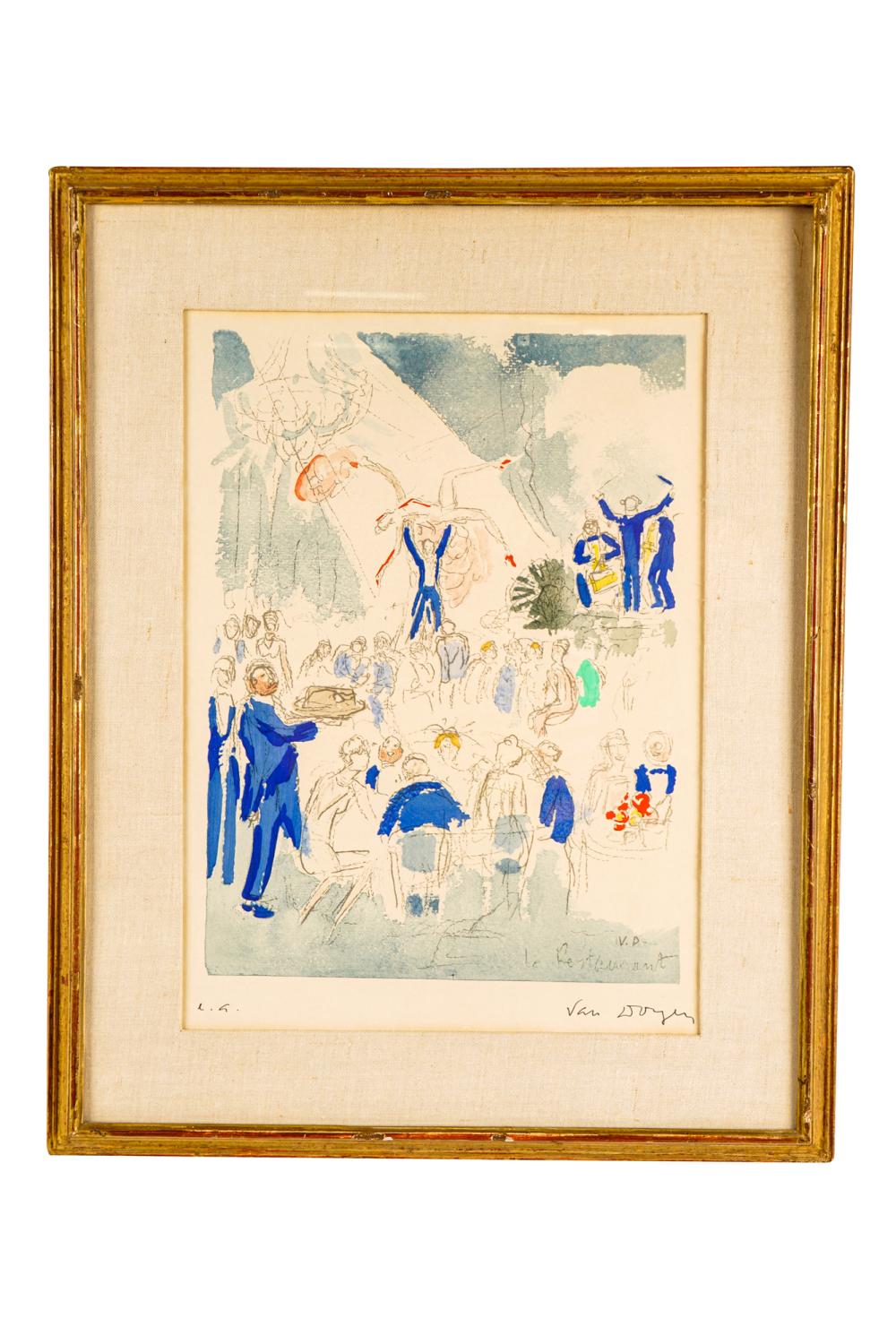 AFTER KEES VON DONGEN CAFE SCENE lithograph 33702e