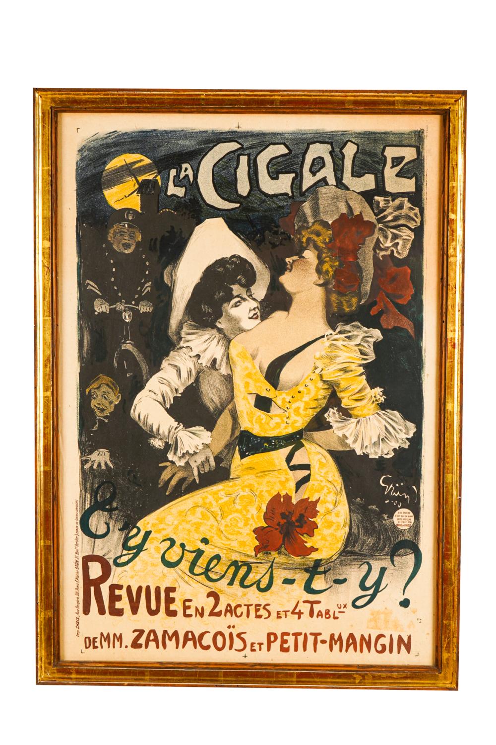 JULES GRUN (1868 - 1934): "LA CIGALE"offset