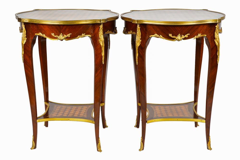 PAIR OF LOUIS XV STYLE TABLES WITH