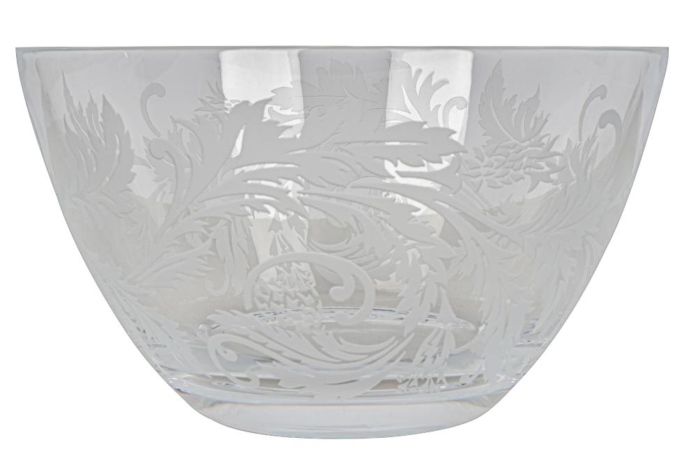 CHRISTOFLE ETCHED GLASS BOWLmarked 33707a