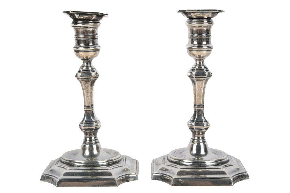 PAIR OF CARTIER STERLING CANDLESTICKSweighted