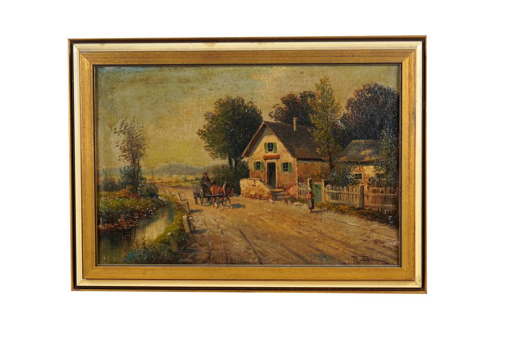 COTTAGE ROAD LANDSCAPEoil on board 3370b4