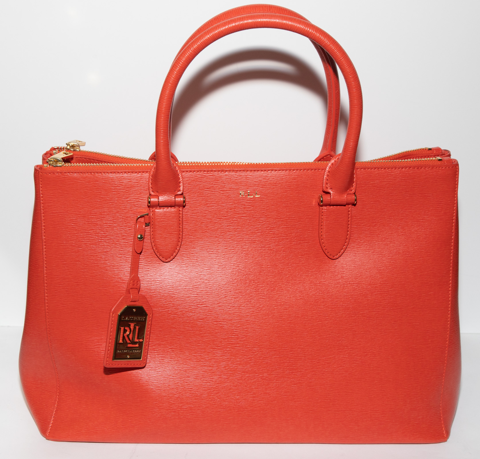 LAUREN BY RALPH LAUREN ORANGE LEATHER 3370c2