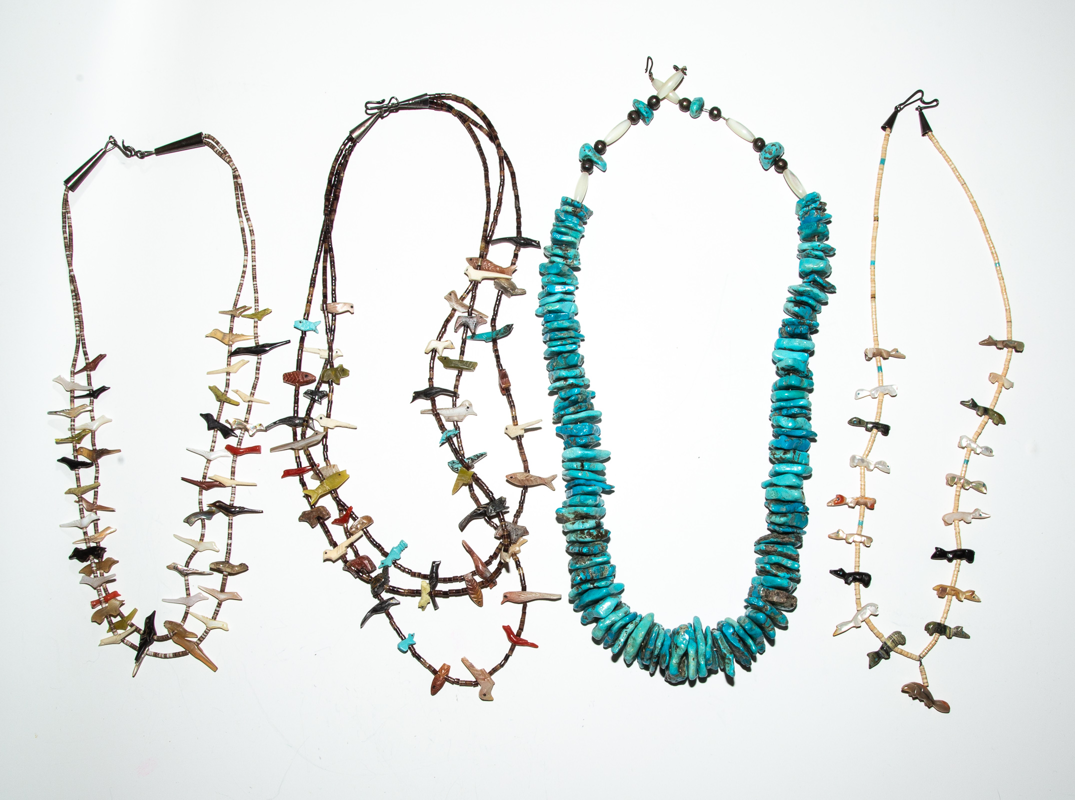 VARIOUS ZUNI FETISH NECKLACES &