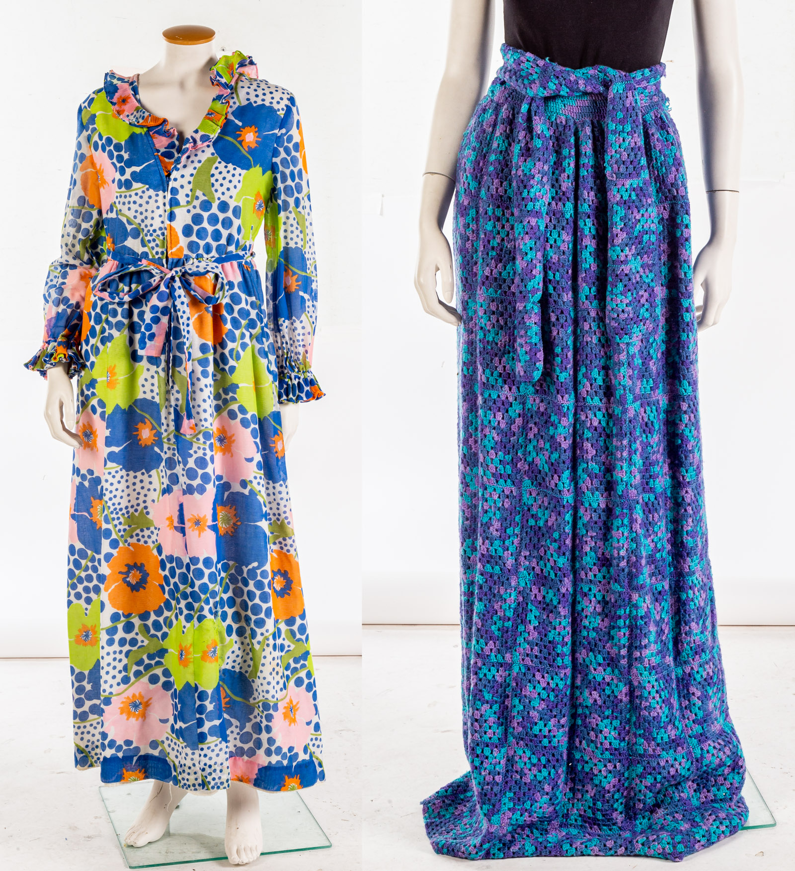 VINTAGE COTTON MAXI DRESS & KNITTED