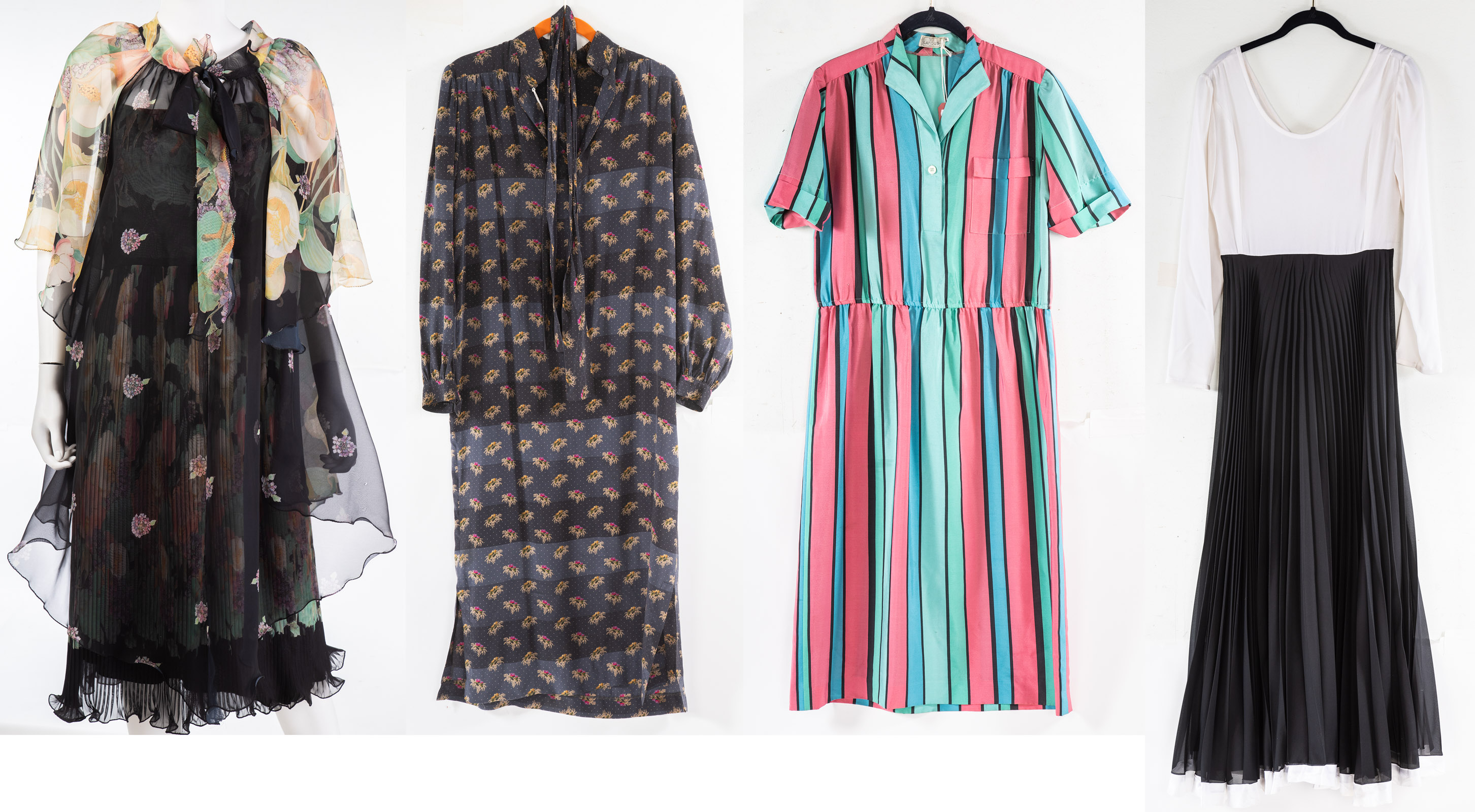 FOUR VINTAGE DRESSES including 33711d