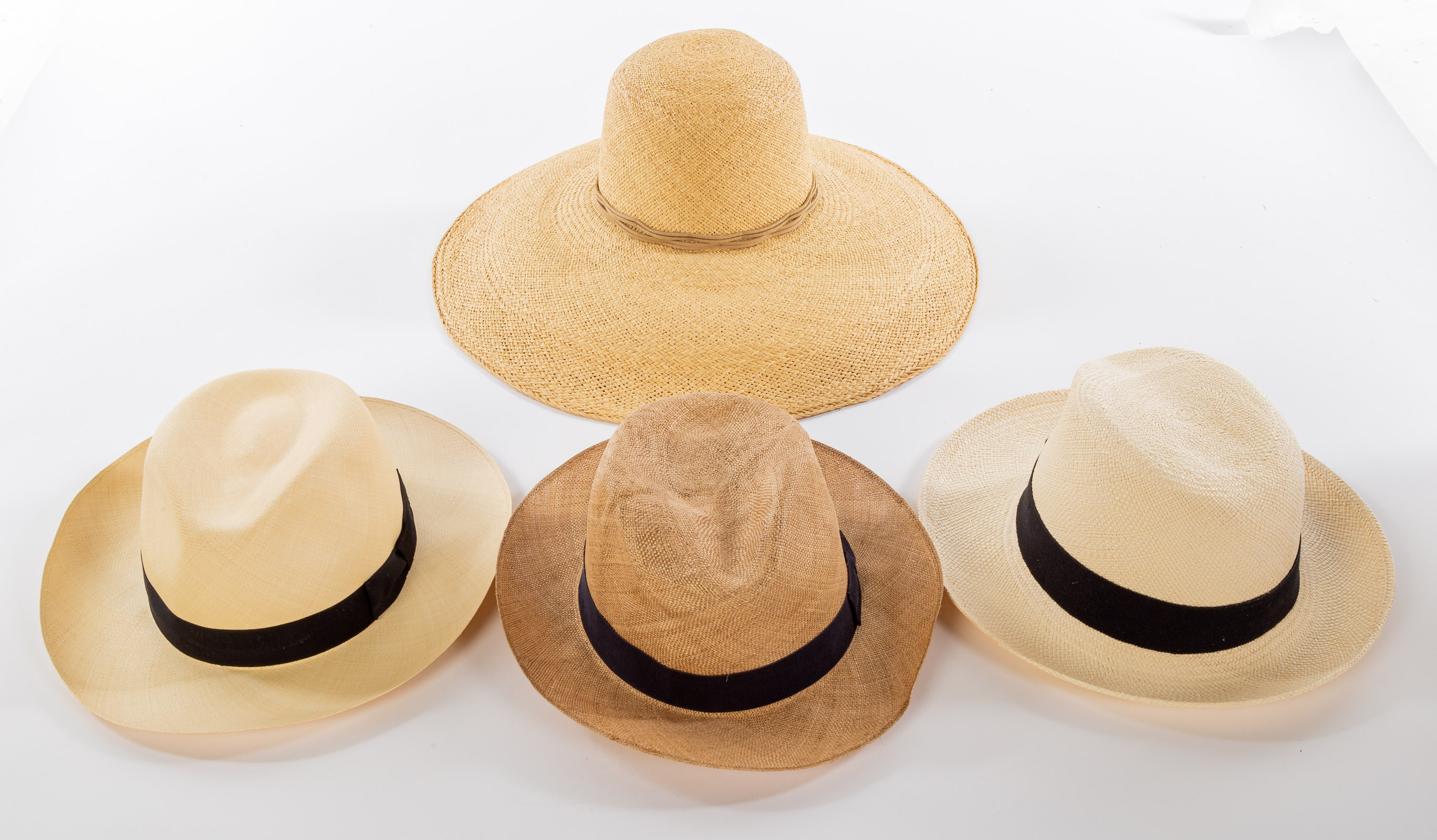 FOUR STRAW WOVEN LOCK & CO. HATS Lock