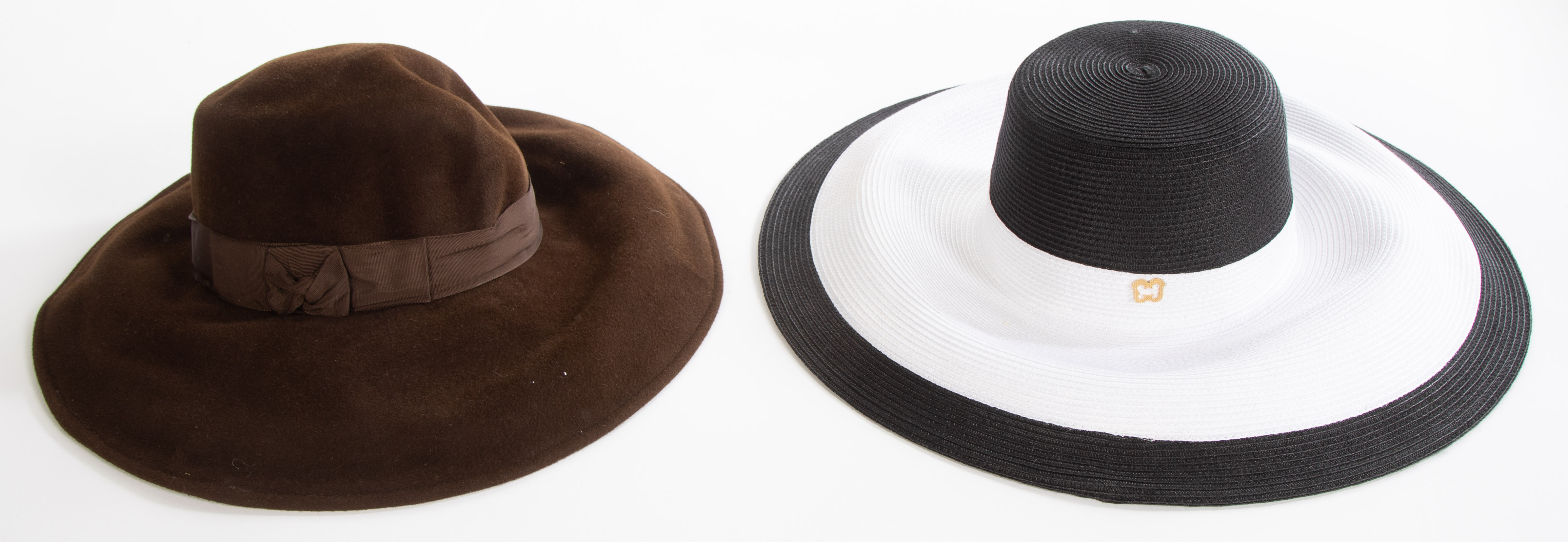 TWO ERIC JAVITS HATS One black and white