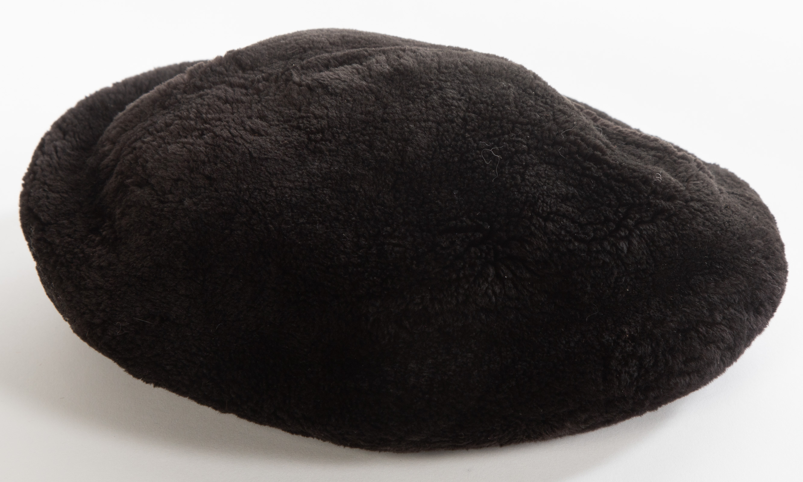 BLACK SHEARED MINK FUR HAT inscribed 337179