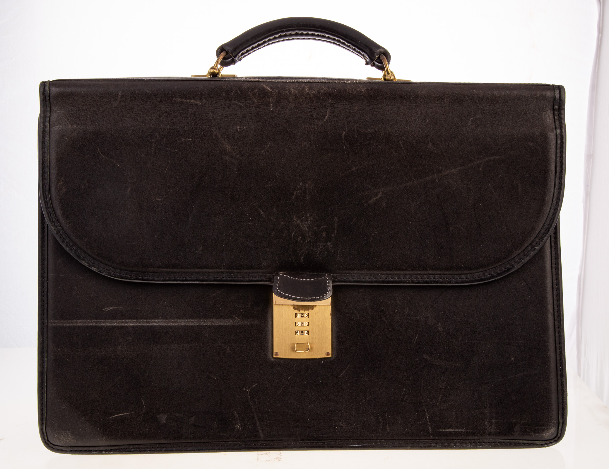 COACH BLACK LEATHER BRIEFCASE serial#