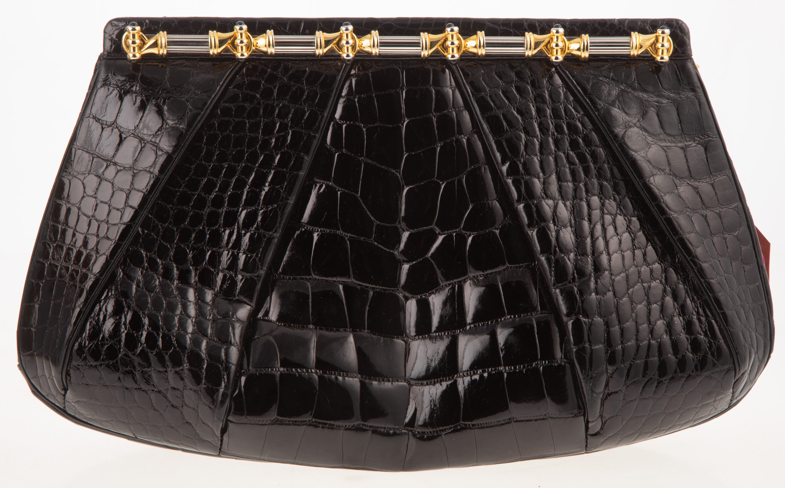 JUDITH LEIBER BLACK ALLIGATOR HANDBAG 3371be